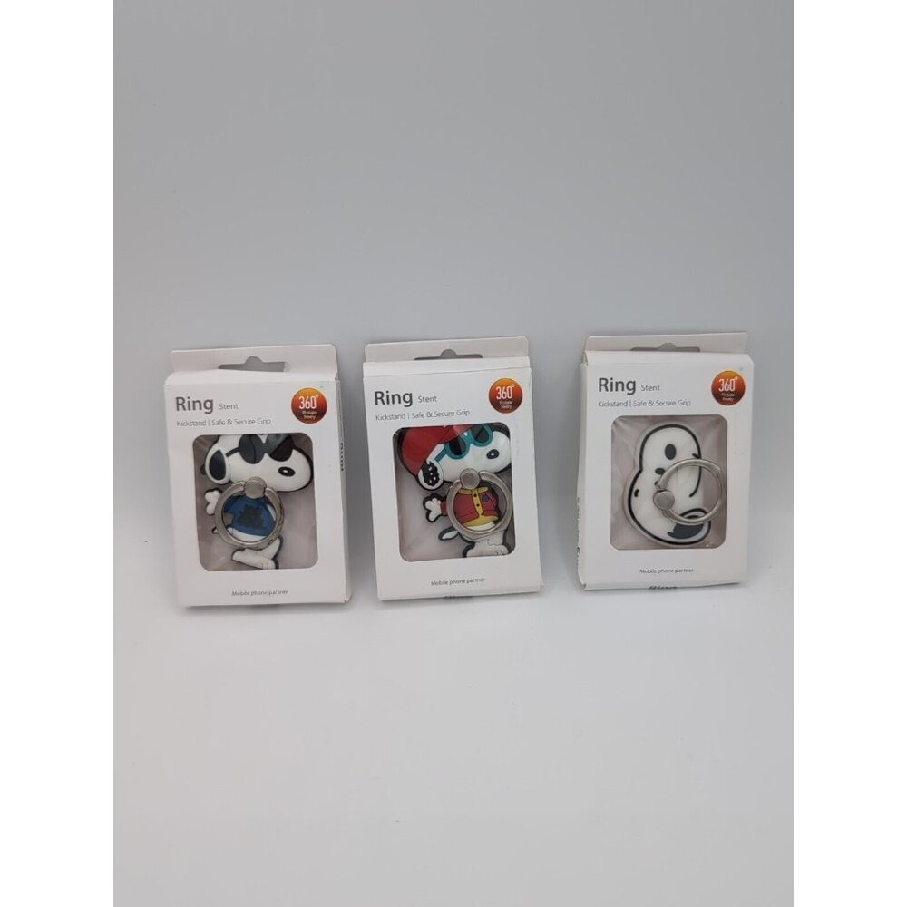 Stent 360 Degree Ring Cell Phone Kickstand 3 Pack Snoopy